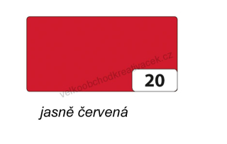Barevný karton 220g/m2 o rozměru 50x70 cm - 1 arch - JASNĚ ČERVENÁ