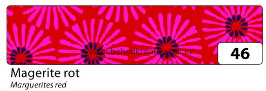 Washi Tape - dekorační lepicí páska - 10 m x 15 mm - kopretina červená 