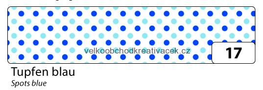 Washi Tape - dekorační lepicí páska - 10 m x 15 mm - modré puntíky