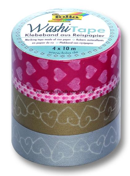 Washi Tape - dekorační lepicí páska - 4 ks Láska