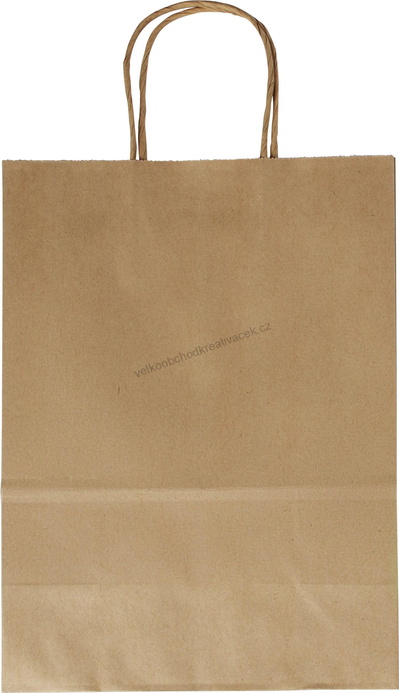 Papírová taška - 24 x 12 x 31 cm, 20 ks - PŘÍRODNÍ