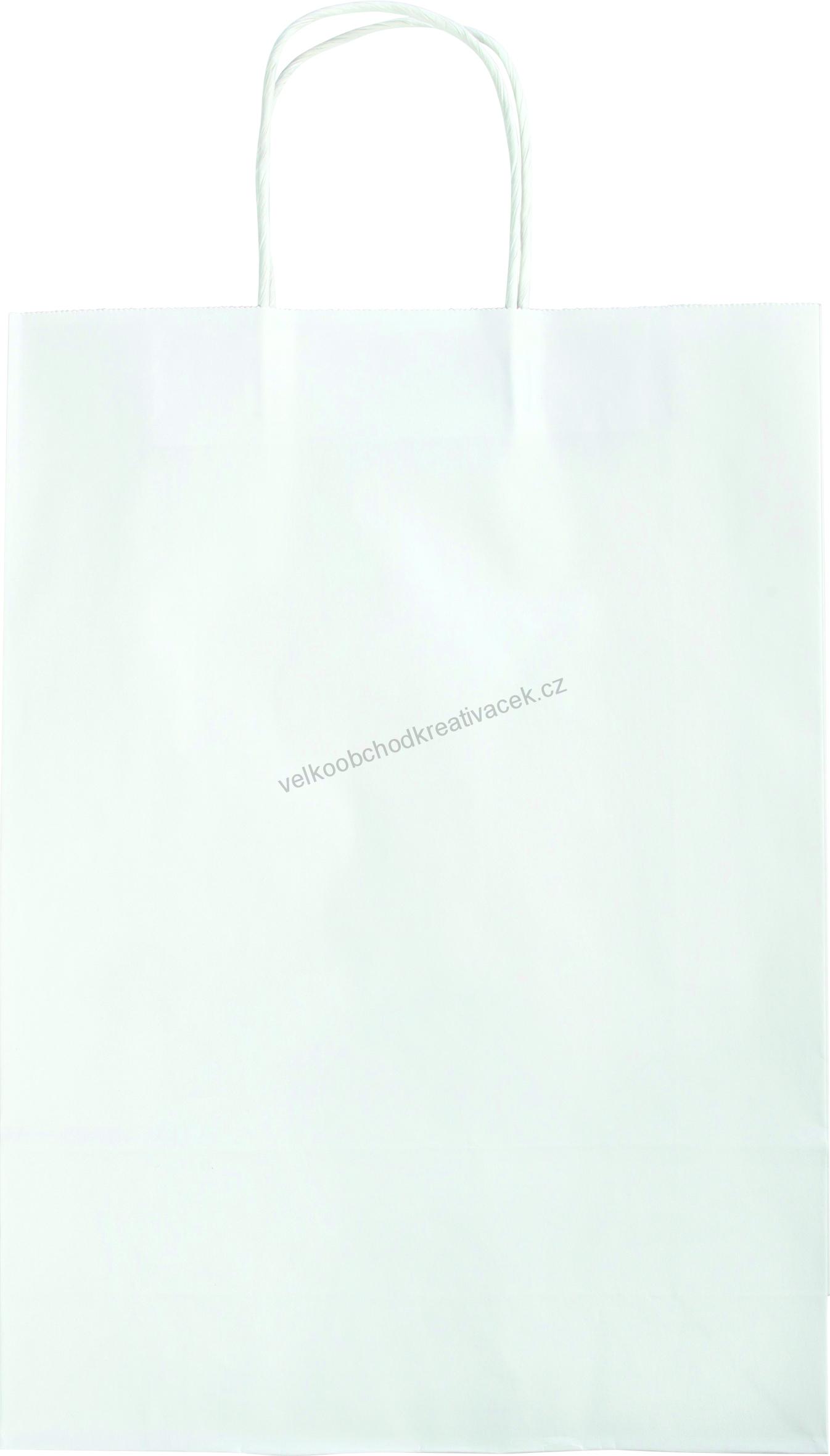 Papírová taška - 31 x 11 x 42 cm - 15 ks -BÍLÁ