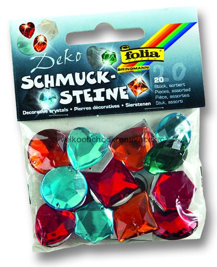 Ozdobné kameny - Maxi - barevné - 20 kusů