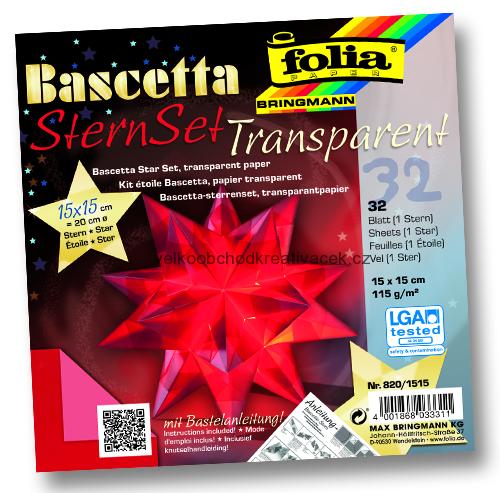 Origami hvězda Bascetta 32 listů -  15x15 cm - 115g/m2