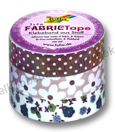 Fabric tape - hnědá - 3 roličky