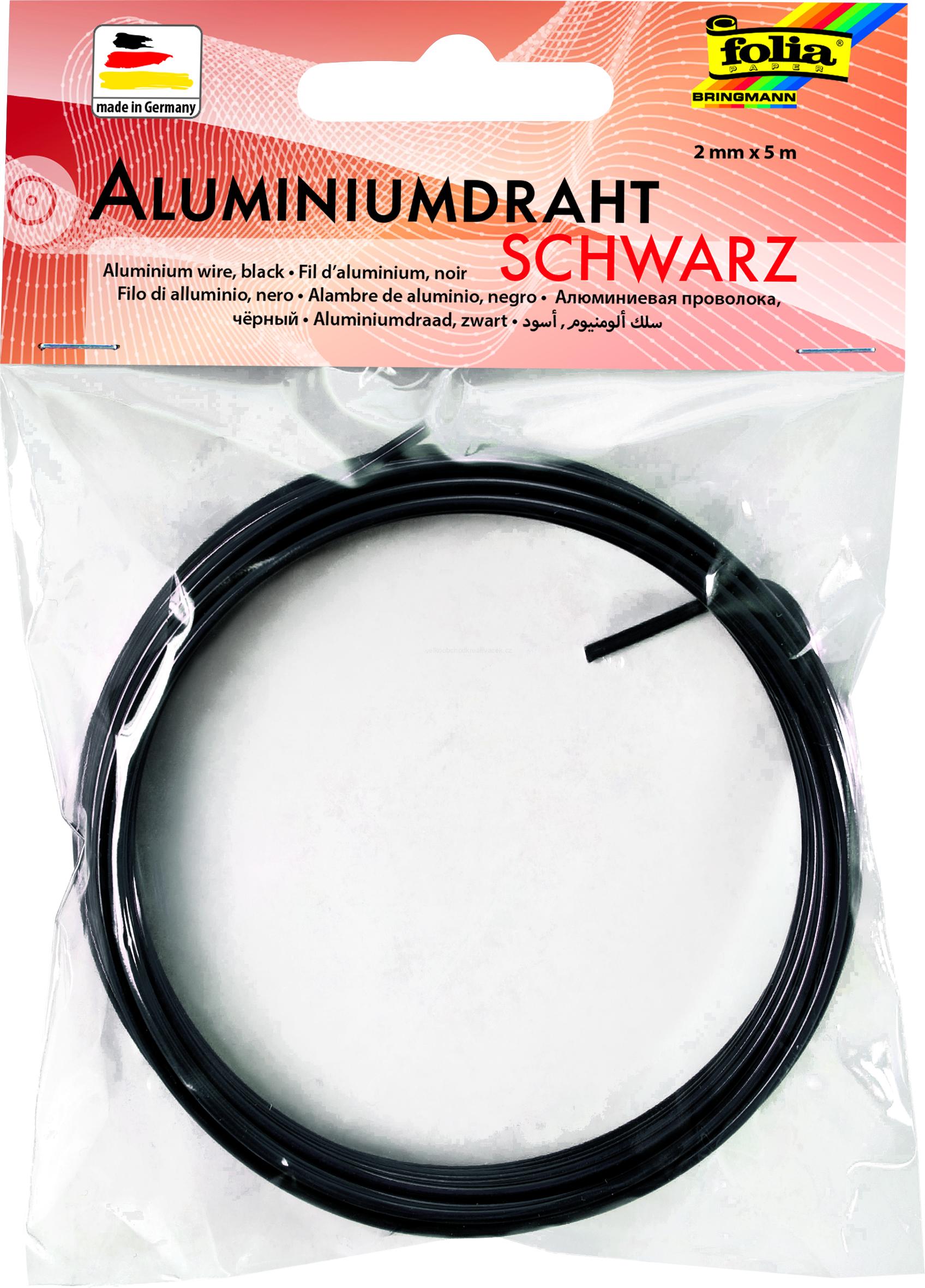 Aluminiový drát - 2 mm x 5 m - ČERNÁ