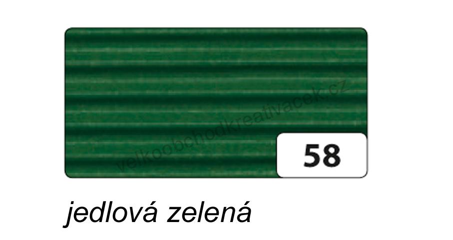 Vlnitý papír - 50 x 70 cm - 1 arch - JEDLOVÁ ZELENÁ