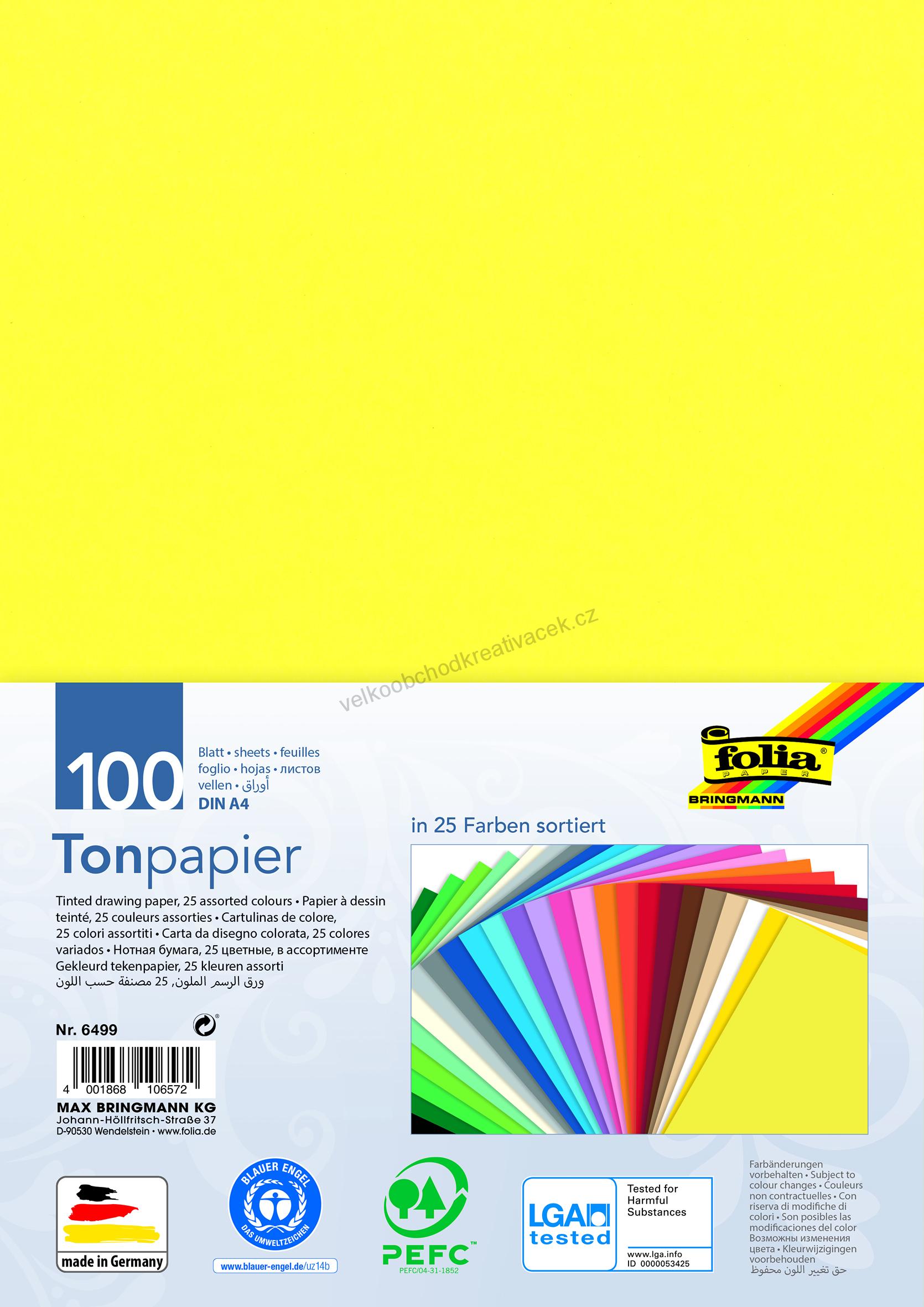 Barevný papír - sada - DIN A4 - 100 listů ve 25ti barvách