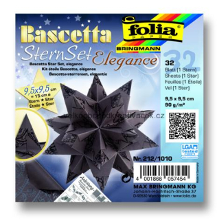Origami - Bascetta - hvězda - "Elegance" - 90 g/m3 - hnědá
