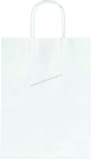 Papírová taška - 24 x 12 x 31 cm, 20 ks - BÍLÁ