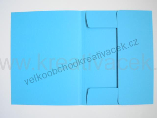 Školní desky se třemi chlopněmi z fotokartonu o formátu DIN A4 - barva modrá