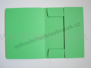 Školní desky se třemi chlopněmi z fotokartonu o formátu DIN A4 - barva zelená