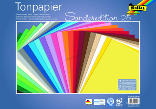 Barevný papír - 130 g/m2 - 25 listů ve 25 barvách - 35 x 50 cm