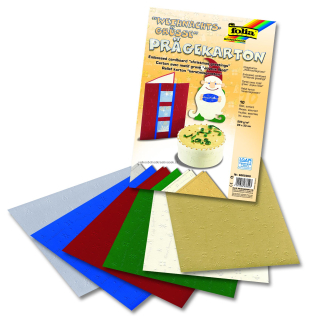 Vytlačovaný papír 220g motiv vánoční přání 23 x 33cm 10 listů v 5ti barvách