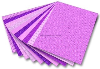 Karton s motivem - Basics růžová- 270g/m2 - 50 x 70 cm - 10 archů v 10 motivech