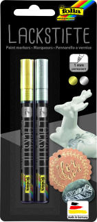 Lakové tužky - 2 ks - barva: zlatá, stříbrná - 1mm