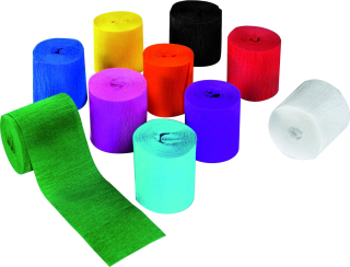 Pruhy z krepového papíru -  dekorativný - 10 ks v 10 barvách