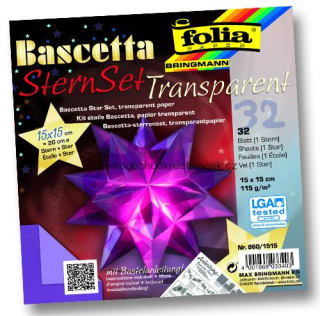 Origami hvězda Bascetta 30 listů 20x20 cm - fialová