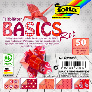 Origami papír Basics červený 80g/m2 