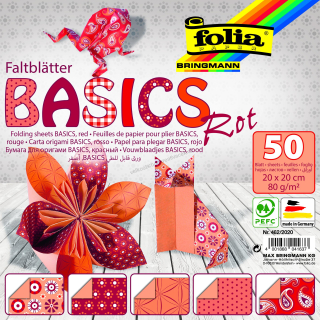 Origami papír Basics červený 80g/m2