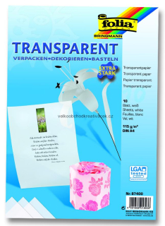 Transparent papír - 115 g/m2 - DIN A4 - 10 listů - bílá