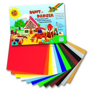 Pogumovaný papír - sešit - 12 listů - 23 x 25 cm, 12 barev