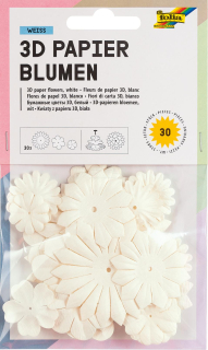 Květiny z papíru - 30 kusů - bílé