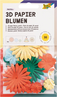 Květiny z papíru - 30 kusů - barevné