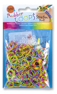 Rubber Loops- gumičky -  proužky barevné - 500 ks