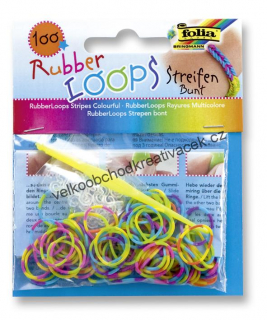 Rubber Loops- gumičky -  proužky barevné - 100 ks