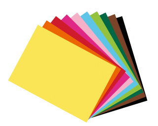 Barevný papír tvrdý 300g/m2 - A4 - 10 listů v 10ti barvách