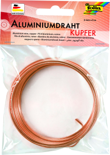 Aluminiový drát - 2 mm x 5 m - MĚDĚNÁ