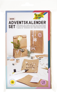 Adventní kalendář - SET- dárkové papírové tašky - NATUR