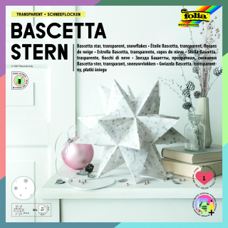 Origami hvězda Bascetta - 32 listů - 20 x 20 cm -"sněhové vločky"