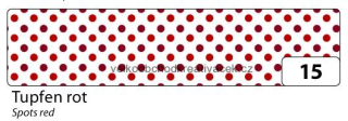 Washi Tape - dekorační lepicí páska - 10 m x 15 mm - bílá a červené puntíky