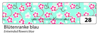 Washi Tape - dekorační lepicí páska - 10 m x 15 mm - květiny