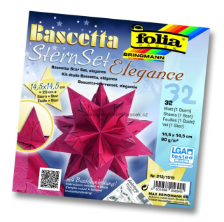 Origami - Bascetta - hvězda - "Elegance" - 90 g/m3 