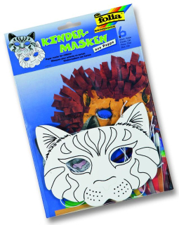 Papírové masky pro následnou dekoraci s motivem kočky