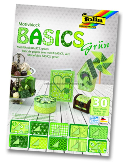 Blok s motivem Basics zelená - 30 archů - formát 24 x 34 cm