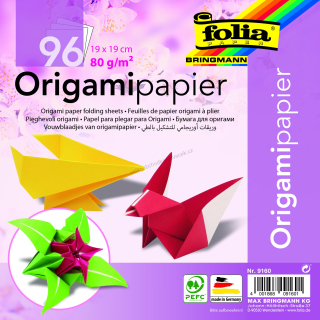 Origami papír - 19 x19 cm 96 listů ve 12 barvách