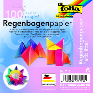 Origami papír duhový 10 x10 cm 100 archů