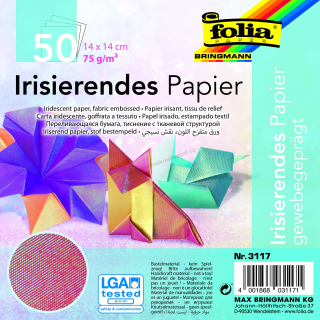 Texturovaný barevný papír - 75 g/m2, 14 x 14 cm, 50 listů