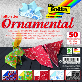 Origami papír 15 x15 cm motiv ornamenty 80g/m2 50 archů v 5ti motivech