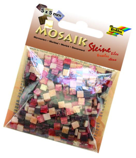 Mozaikové kamínky "Mramor" - 5 x 5 mm, 700 ks, 45 g - červená