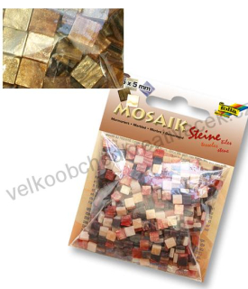 Mozaikové kamínky "Mramor" - 5 x 5 mm, 700 ks, 45 g - hnědá
