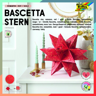 Origami hvězda Bascetta - 32 listů - 20 x 20 cm - 90 g/m2